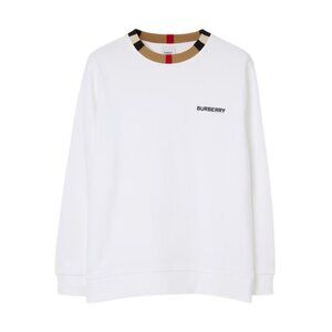 Burberry White Sweatshirt Classic Design